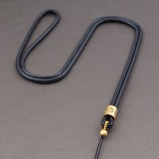 黑色皮繩掛脖項鍊掛繩 吊墜佛牌唐卡掛件繩, 固定款/黑色, 1個