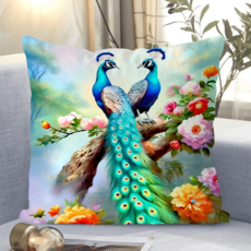 애니 캐릭터 소파쿠션 양면 소파 쿠션 솜 포함 세탁가능 고탄력 애니 굿즈 차량용 겸용 메모리폼 허리지지 내구성 강함 트렌디한 스타일, 길조새-16, 40 x 40CM (솜포함 양면쿠션)