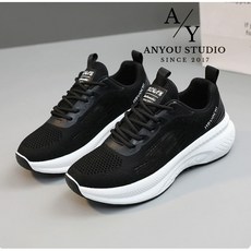 ANYOU 여성 운동화 키높이 스니커즈 워킹화 런닝화 화이트 슈즈