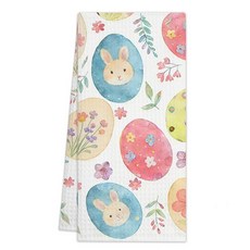 He is Risen 크리스찬 부활절 주방 타월 토끼 핸드 타월 접시 타월 가정 주방 욕실 농장 티 타월 밀가루 자루 타월 40.6 x 61cm(16 x 24인치) 귀여운 부활, 다채로운 달걀