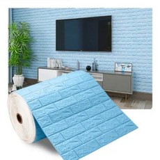 3D 소프트 폼 벽돌 벽지 스티커 롤 DIY 자체 접착 거실 가정 주방 욕실 장식 벽 종이 70cm 2m, blue, 70cmx200cm, 1개