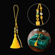 공예 빈티지 비즈 옥고리 노리개 노란색sy_, 상세페이지 참조