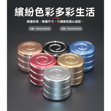 桌面螺旋陀螺 靜音軸承 擺飾, 1個, 藍,鋁合金-小款/30x26mm