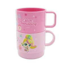 프린세스 캐치티니핑 도형컵 2P 230ml 양치컵 머그컵 물컵 아기 애기 컵, 핑크, 1개, 230L