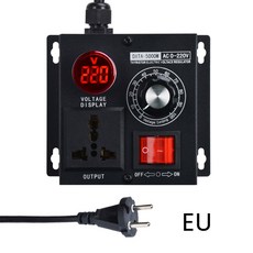전압 조정기 속도 온도 조명 조정 가능 AC 220V 5000W 소형 가변 컨트롤러 전원 공급 장치, EU Plug