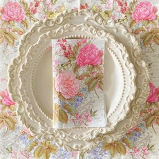 오릴리 파티 플라워 디자인 종이 냅킨 핑크 작약, 33cm, 20개입, 2세트