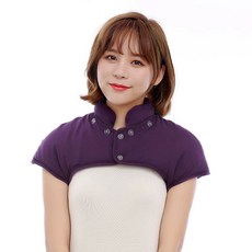 어깨 넥 목 산모 남녀는 여름 수면 방한 보호 보온 조끼 워머 잠자는 중년, N. 진한 보라색의 두꺼운 칼라 탈착 가능 겨울 스타일