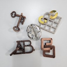 아이놀부 퍼즐 아연 합금 지능 링 잠금 해제 조립 해체 지력개발 게임 교육 장난감 5종세트, C세트, 5개, 1피스