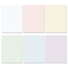 [꼬모멜로소] 떡메모지 6종 세트 메모지 메모 패드 다꾸 모눈 줄노트, 1세트, 라인