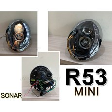 SONAR MINI R50 R52 R53 COOPER ONE 頭燈, 1個, 黑框款