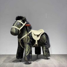 승마장난감 바퀴가 달린 말장난감 말타기 목마 흔들말, 1개, 27. 녹색 대나무 말