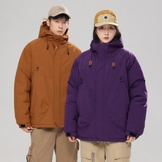 情侶款加絨衝鋒衣 戶外加厚防風防水棉衣運動外套, XL, 紫色