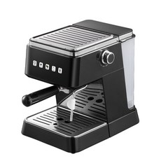 新款濃縮咖啡機 熱銷半自動萃取打奶泡帶壓力錶Coffeemachine, 1個, 黑色咖啡機-國內可用插頭110V:1個