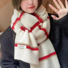 해피파이 니트 감성 머플러 목도리, 베이지, 1개
