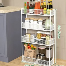 수납장 주방 서랍 롱타입)블랙4단 (업그레이드 20cm 철제 세탁실용 틈새 틈새장 선반, AH. 화이트 16x40cm 4겹
