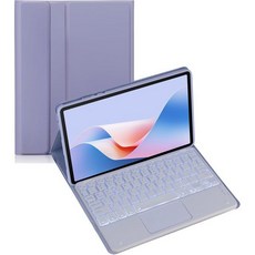 Generic 패드키보드 태블릿키보드 레노버 탭 원/탭 K9 2025 8.7인치 태블릿 무선 블루투스 키보드 부드러운 실리콘 가장자리 보호 케이스 스탠드 신모델퍼플 백라이트 터, Purple, Backlit TouchPad