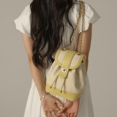 NovaGlam鏈條雙肩包小揹包女2024新款爆款超火手提單肩包帶夾層, 檸檬淺黃:常規款, 1個