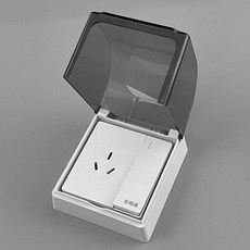 86型明裝開關插座防水盒 浴室熱水器插頭防水蓋, 1個, 茶色,明裝普通款 不含插座