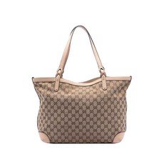 구찌 중고 2016-2026 미디엄 GG 캔버스 크래프트 토트 백