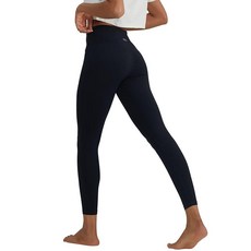 ALONG 롱 FIT 핏 주머니가 있는 하이 웨이스트 레깅스 복부 컨트롤 운동 레깅스 여성용 63.5cm(25인치) 소프트 요가 팬츠 체육관 스포츠 라운지 블랙 사이드 포켓