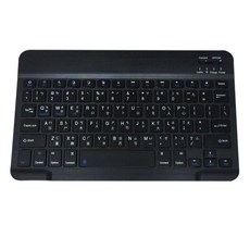 可充電藍芽鍵盤 附充電線 藍牙鍵盤 可充電的藍牙鍵盤 靜音鍵盤 平板鍵盤 無線鍵盤 手機鍵盤 10.1吋隨身鍵盤, 黑