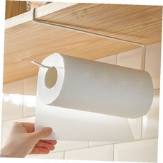 주방 휴지 걸이대 선반부착 키친타월 거치 행주 보관 싱크대 정리 공간활용 가정용, 1개, 블랙(OPP포장)