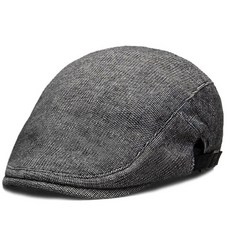 叫阿潮 棉麻料可調節復古扁帽：男女通用鴨舌貝雷帽，少量現貨