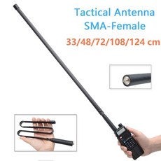 접이식 CS 전술 안테나 Baofeng UV-5R BF-888S PRO 햄 라디오 용 SMA 여성 144/430Mhz 듀얼 밴드, 02 108CM