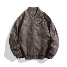 青少年男士加絨翻領皮衣夾克休閑防風外套 - 長版保暖棉服棉大衣