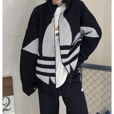 아디다스 남녀공용 빅트레포일 쉐르파 플리스 후리스 뽀글이 자켓