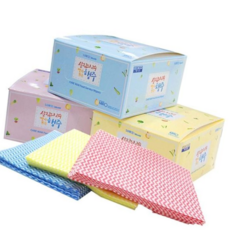 부직포행주 주방 빨아쓰는 일회용 행주 타올 접지 1박스 50매, 옐로우