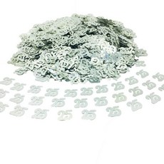 25번째 생일 색종이 조각 번호 25 색종이 조각 25주년 파티 색종이 조각 파티 테이블 장식 용품 또는 DIY용 (실버 42.5g(1.5온스) 1500피스), 실버, 25