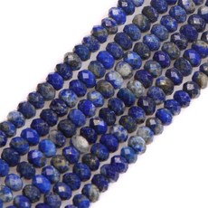 ECLATIS GEM-InSIDE 사이드 천연 3X4mm 블루 라피스 라줄리 원석 면체 론델 스페이서 비즈 하이퀄리티 주얼리 제작용 38.1cm15인치 306262, ECLATIS GEM-InSIDE 사이드 천연 3X4m
