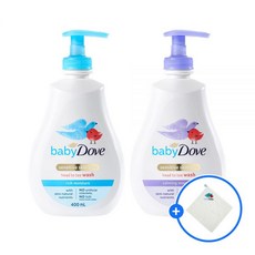 베이비도브 탑투토 바디워시 리치 모이스처 400ML + 카밍 모이스처 400ML+ 선택도브 핸드타올, 리치모이스처 바디워시(포근향) 400ml, 카밍모이스처 바디워시(카모마일향) 400ml, 증정품 미발송