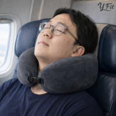 와이핏 여행용 기내용 목베개 비행기 휴대용 메모리폼 기내 목쿠션, 차콜 2개