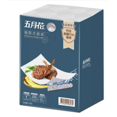 五月花 三層抽取式廚房紙巾 80抽/包，加厚吸水，廚房清潔好幫手，柔韌不易破, 2套, 24袋