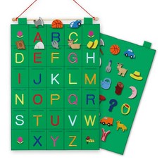 알파벳 배우기 영어 포켓 벽보 찍찍이놀이 공부 향상 교육용 두뇌발달 선물, 1개