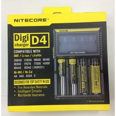 NITECORE D4 智慧型綜合電池充電器 - 獨立迴路，適用於鋰電池、鎳氫、鎳鎘、18650 AA AAA, 1個