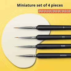 4/5/11개 미니어처 훅 라인 펜 아트 페인팅 브러쉬 초극세사 부드러운 핸드 페인팅 00000 브러쉬 (구아슈, 11 4Pcs 0 00 000 00000