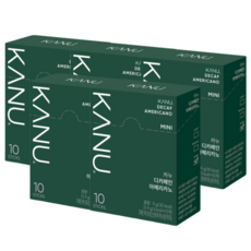글로벌스토어 카누 미니 디카페인 카페인프리 아메리카노 커피 50T, 900mg, 10개입, 4박스