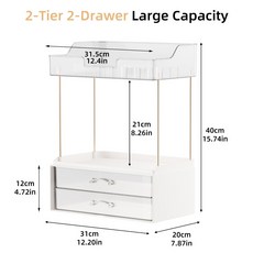 嗨購 化妝品收納盒 桌面置物架 梳妝檯整理架, 透明白
