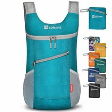 ZOMAKE 경량 패커블 백팩 접이식 백팩 소형 데이팩 하이킹용 방수 데이 백 여행용 (네이비 블루), Dark Green