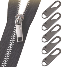 가재트 만능 지퍼 손잡이 5P 셀프 수선 가방 지퍼 자크 고리, 티타늄, 10개