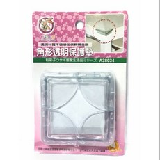 粉彩小兔 Little Pink Rabbit 角形透明保護墊 PVC材質 居家安全防護 防止兒童碰撞 4入組 4.5cm x 2cm, 透明, 1個