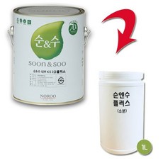 노루페인트 순앤수 플러스 내부용 친환경 수성페인트 1L 무광, 화이트1, 1개