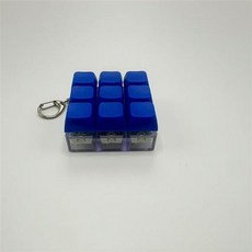 재미있는 귀여운 캐릭터 단색 파스텔 피젯 키보드 버튼 블럭 톡톡 딸깍이 키캡 토이 키링 스트레스해소 커플 열쇠고리, B딥블루 sps537