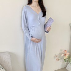 국산 굿하임 긴팔 캡내장 수유원피스 임부복 홈웨어