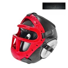 복서 페이스 마스크 보호대 이종격투기 격투기 헤드기어 보호장구 훈련 무에타이, 1개, 레벨 1 페이스 + 레드 분리형