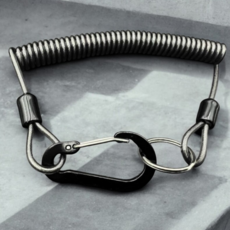 2미터까지 늘어나는 스프링 안전고리 핸드폰 소매치기 도난방지 스트랩, 2개, 블랙10mm