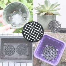 화분망 4.5cm 5p 화분거름망 뿌리보호 배수판 원예용 원형 배수망